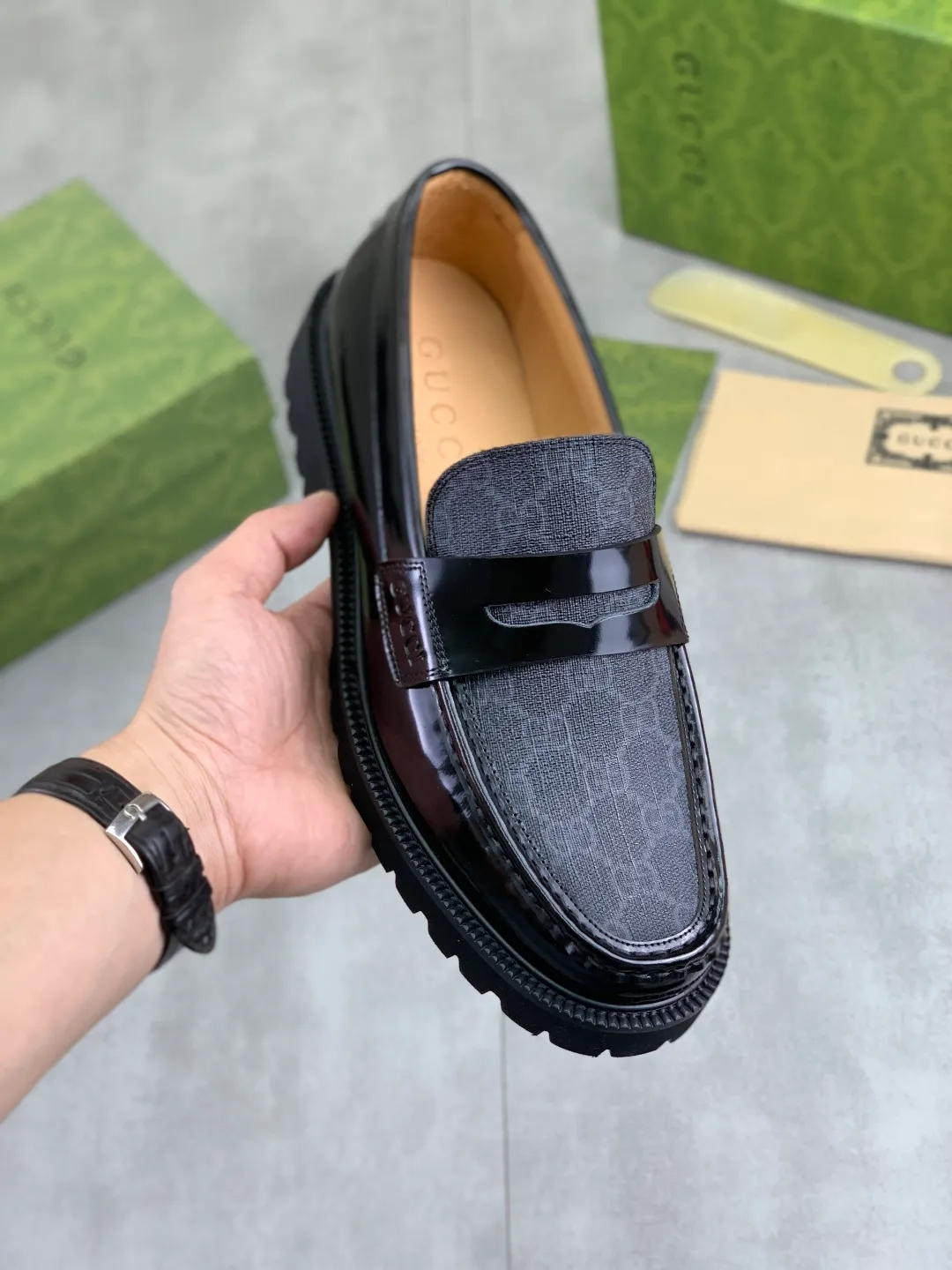 Men's shoes P580💰【New style】🆘Water dyed cowhide lining (GUCCI) Gucci business leather shoes, made of original imported Italian 🇮🇹 open-edge beaded calfskin, fully water-dyed cowhide lining, carefully handmade by professional shoemakers, the original version is specially designed for wear-resistant and lightweight foam outsole. Standard code: 38-45 5️⃣color🉑️select
